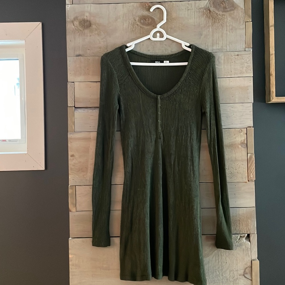 BDG Henley long sleeved A-line mini dress